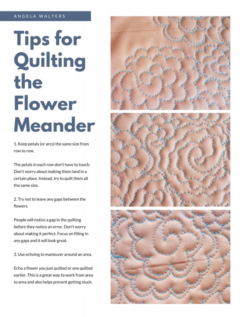 downloadable pdf quilting the flower meander